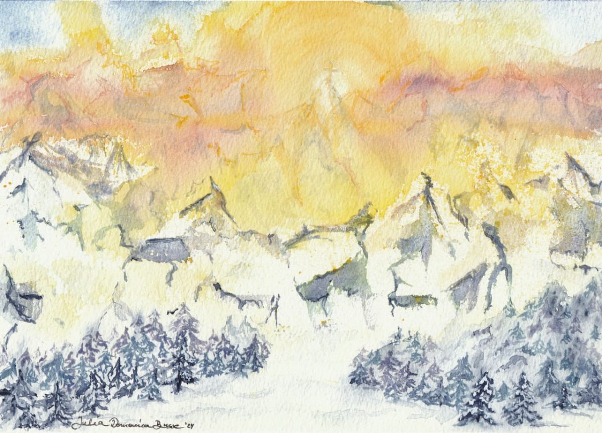 Lichtdurchflutete Winterlandschaft // 25,3 x 18 cm