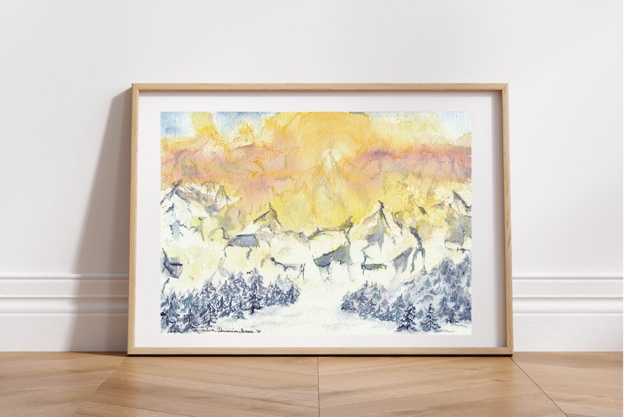Lichtdurchflutete Winterlandschaft // 25,3 x 18 cm – Bild 4