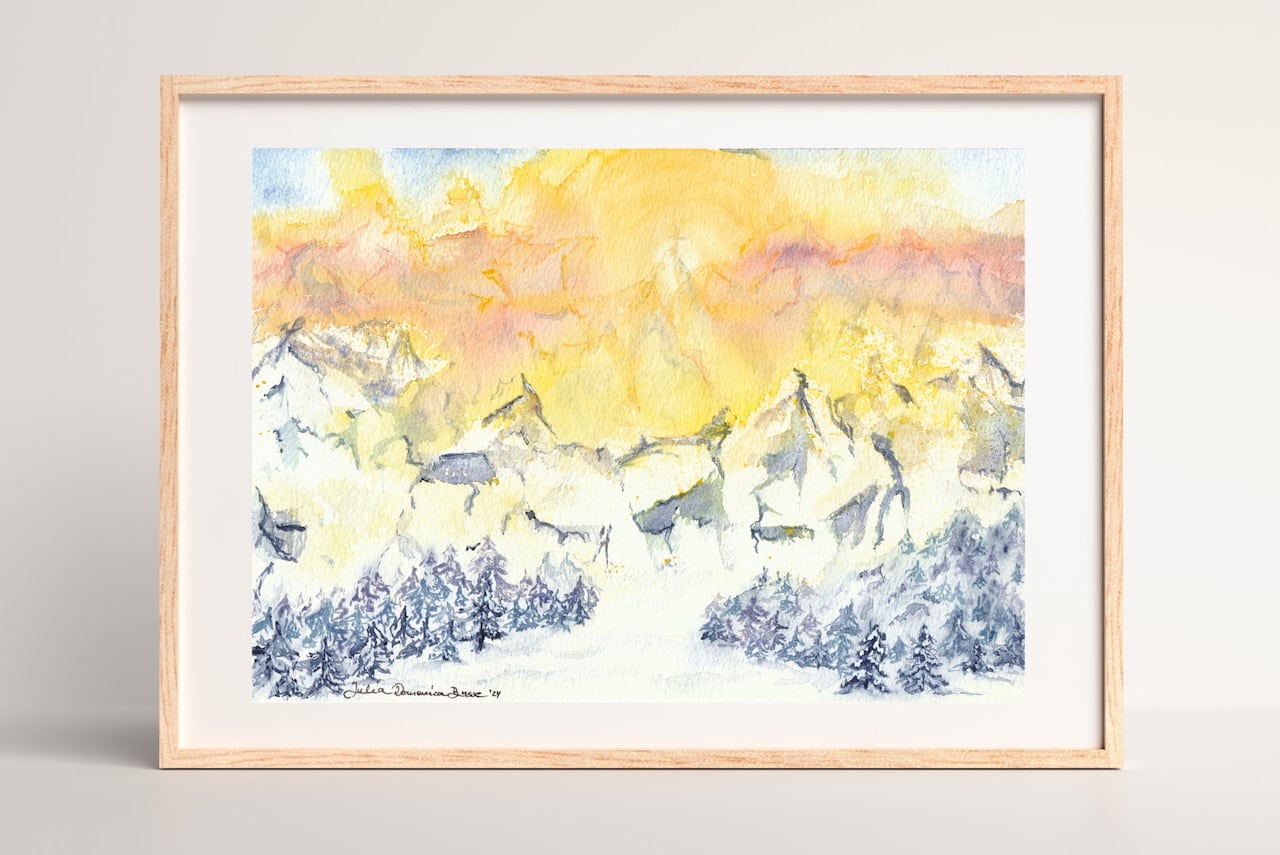 Lichtdurchflutete Winterlandschaft // 25,3 x 18 cm – Bild 3